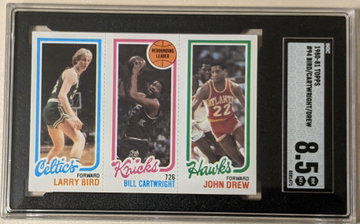 Larry Bird 1980-81 Topps Boston Celtics HOF RC #34 Rebound Leaders SCG 8.5