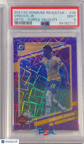 2021 Panini Donruss Road To Qatar Vinicius JR. #26 Optic Purple Velocity PSA 9