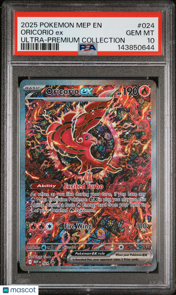 2025 Pokemon Mep EN-Me Black Star Promo Oricorio EX Ultra-Premium Collection PSA 10 #024