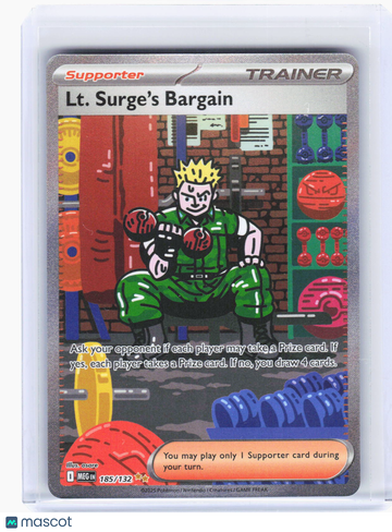 2025 Pokemon—Lt. Surge's Bargain #185/132 Mega Evolution—Special Illustration Rare Holo
