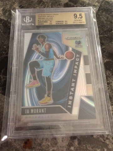 2019 Panini Prizm Ja Morant Silver BGS 9.5 True Gem +