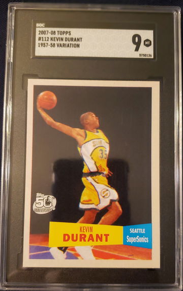Kevin Durant RC 2007 Topps #112 1957-58 Variation SGC 9