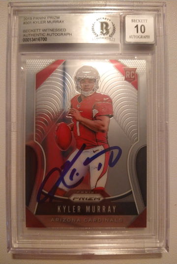 Kyler Murray Signed 2019 Panini Prizm RC #301 Beckett Grading Services Auto 10 