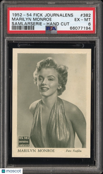 1952-54 Fick Journalens Samlarserie Marilyn Monroe #382 PSA 6