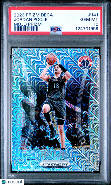 2023 Panini Prizm Deca Jordan Poole #141 Mojo PSA 10