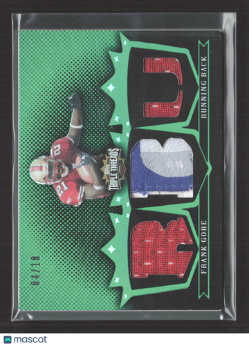 2007 Topps Triple Threads Frank Gore #TTR96 Emerald /18 Authentic Jersey Relic