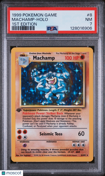 1999 Pokemon Game Machamp Holo 1st Edition PSA 7 #8