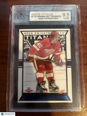 2002-03 Private Stock Titanium Henrik Zetterberg Rookie KSA 9.5