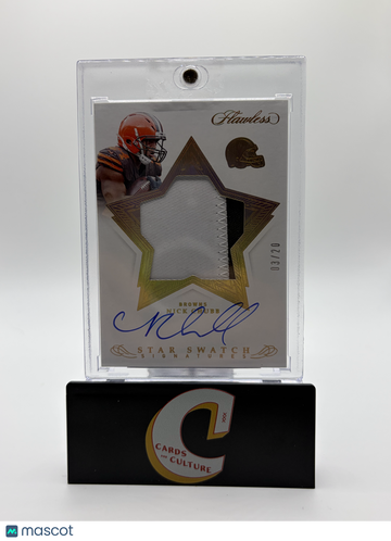 2020 Panini Flawless Star Swatch Signatures Nick Chubb #SS-NC /20 Patch Memorabilia