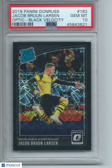 2018 Panini Donruss Jacob Bruun Larsen #182 Optic Black Velocity PSA 10