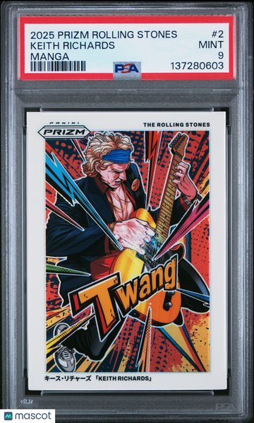 2025 Panini Prizm The Rolling Stones Manga Keith Richards #2 PSA 9