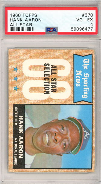 1968 TOPPS HANK AARON ALL STAR PSA 4