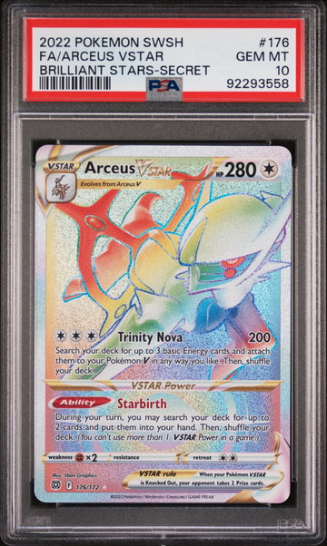 2022 Pokemon Sword and Shield Brilliant Stars Arceus Vstar #176 PSA 10