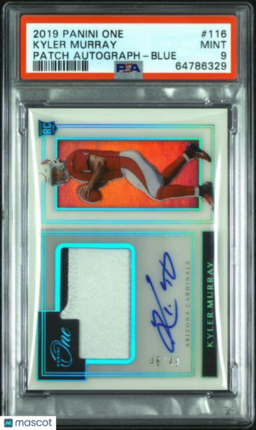 2019 Panini One Kyler Murray #116 Patch Autograph Blue PSA 9