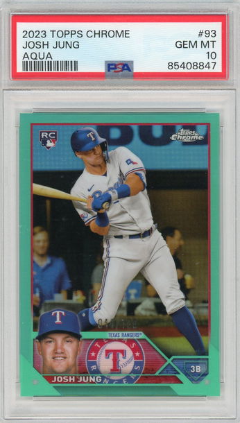 2023 Topps Chrome Aqua Josh Jung #93 RC PSA 10