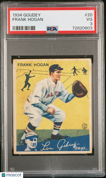 1934 Goudey Frank Hogan #20 PSA 3