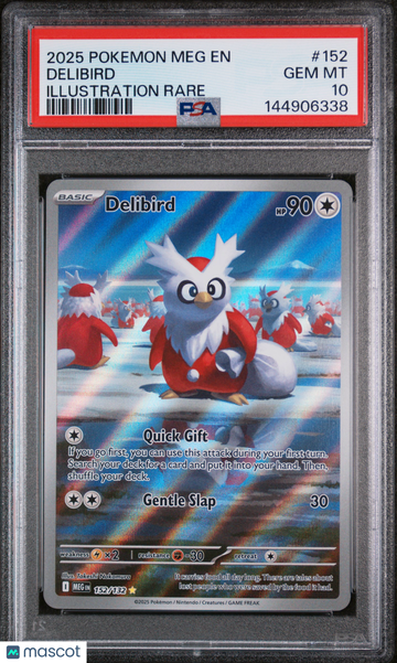 2025 Pokemon Meg EN-Mega Evolution Delibird Illustration Rare PSA 10 #152