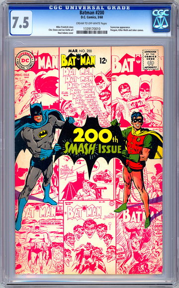 BATMAN #200 CGC 7.5 200TH ANN ISSUE JOKER PENGUIN SCARECROW NEAL ADAMS CVR 1968