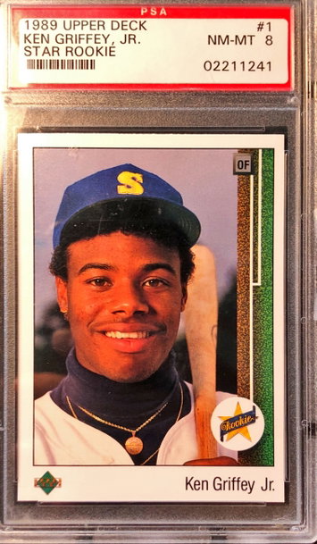 1989 Upper Deck Ken Griffey Jr. STAR ROOKIE HOF ROOKIE RC #1 PSA 8
