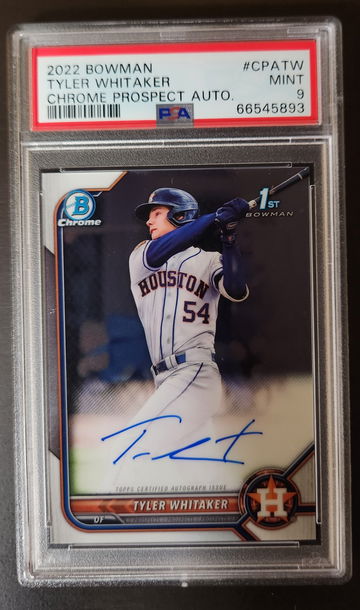 Tyler Whitaker #CPA-TW 2022 Bowman Chrome Prospect Auto PSA 9 1st Bowman Astros