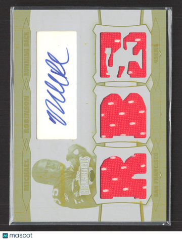 2006 Topps Triple Threads Michael Robinson #WWRA-131 Yellow Printing Plate Authentic Autographed Jersey Relic Card White