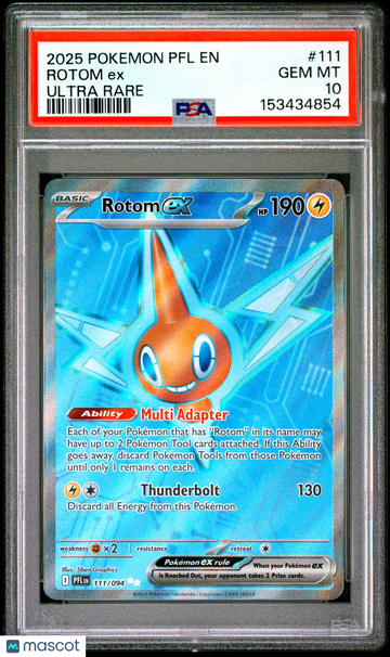 2025 Pokemon PFL EN-Phantasmal Flames Rotom EX Ultra Rare PSA 10 #111