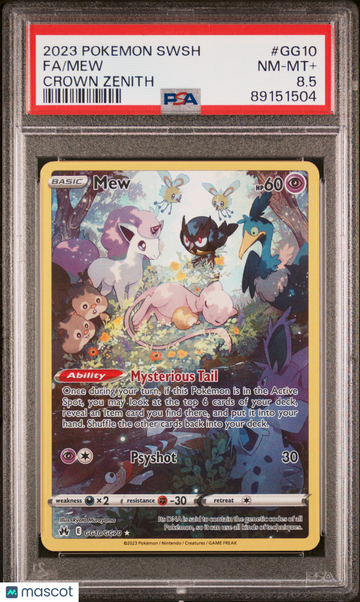 2023 Pokemon Sword & Shield Crown Zenith Mew PSA 8.5 #GG10/GG70