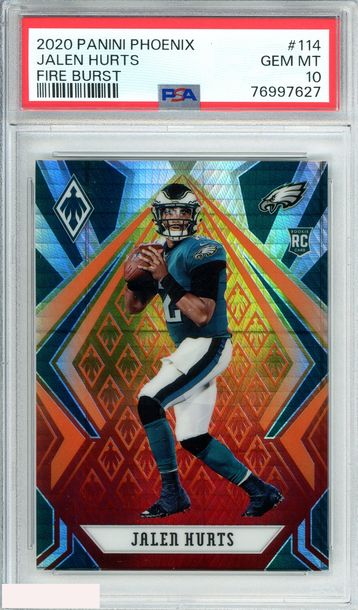 2020 PANINI PHOENIX JALEN HURTS FIRE BURST ROOKIE RC PSA 10 GEM MT