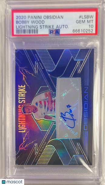 2020 Panini Obsidian Lightning Strike Autographs Bobby Wood #LSBW Autograph PSA 10
