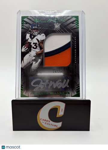 2021 Panini Black Football Javonte Williams #225 Green /25 Patch RC Memorabilia