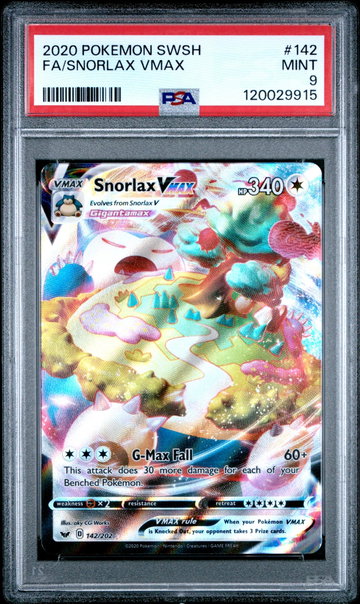 2020 Pokemon Sword and Shield Snorlax Vmax #142 PSA 9