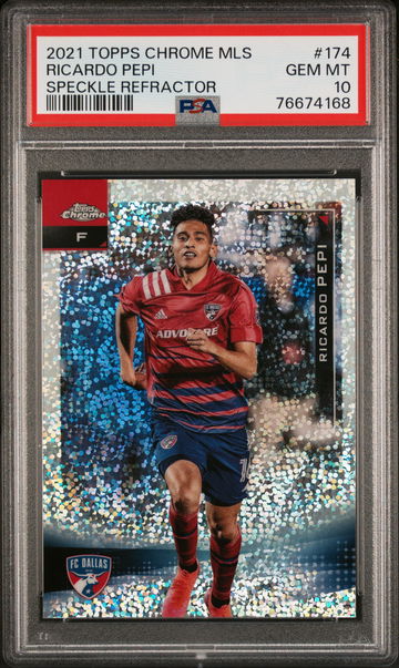 2021 TOPPS CHROME MLS RICARDO PEPI SPECKLE REFRACTOR #174 RC ROOKIE PSA 10