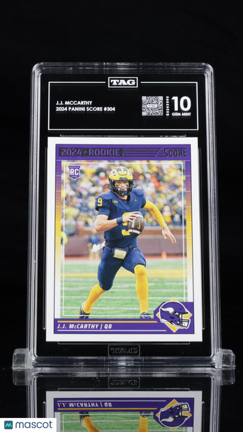 2024 Panini Score J.J. McCarthy #304 Rookie TAG 10