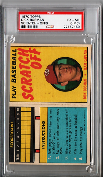 1970 Topps Scratch-Offs Dick Bosman PSA 6 (MC) P1274