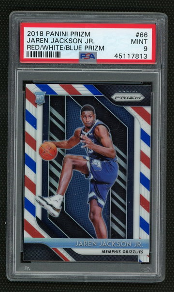 Jaren Jackson Jr 2018 Panini Red/White/Blue Prizm Rookies PSA 9