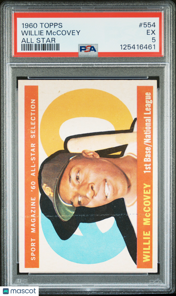 1960 Topps Willie Mccovey #554 All Star PSA 5
