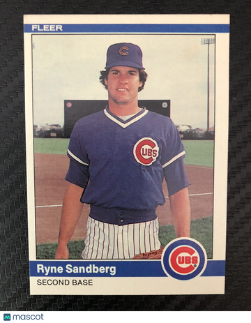 Ryne Sandberg 1984 Fleer #504 2nd year Baseball Card Chicago Cubs ⚾