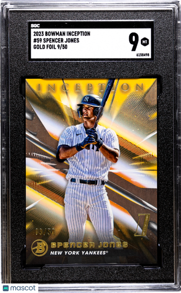 2023 Bowman Inception Spencer Jones #59 Gold Foil SGC 9