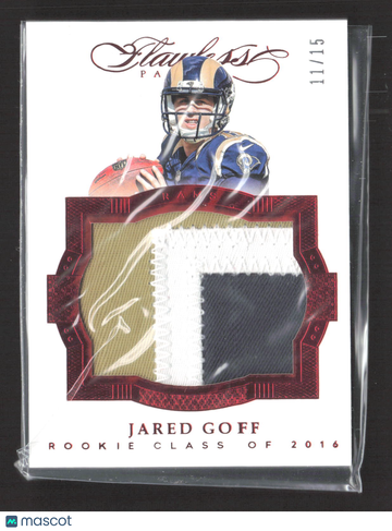 2017 Panini Flawless Jared Goff #RPJG /15 Patch Rookie Patches