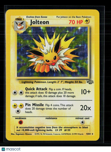 1999 Jungle Jolteon Holo Rare #4/64