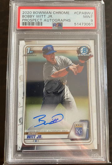 2020 Bowman Chrome Auto Bobby Witt Jr PSA 9