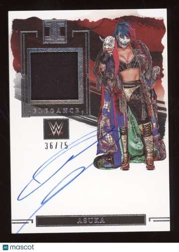 2023 Panini Impeccable WWE Elegance Asuka #EM-ASK /75 Autograph Superstar-worn/used material