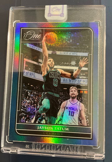Jayson Tatum 2021-22 Panini One and One Blue Parallel! 14/30!