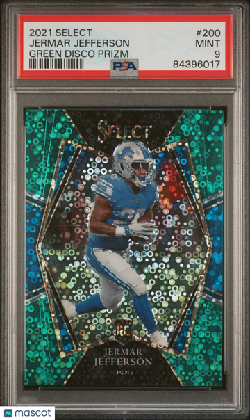 2021 Select Jermar Jefferson #200 Green Disco Prizm PSA 9