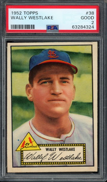 1952 Topps #38 Wally Westlake - Red Back PSA 2