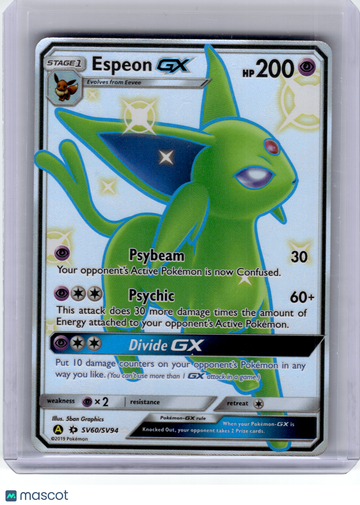 2019 Pokemon—Espeon GX #SV60 Hidden Fates: Shiny Vault—Shiny Rare Holo