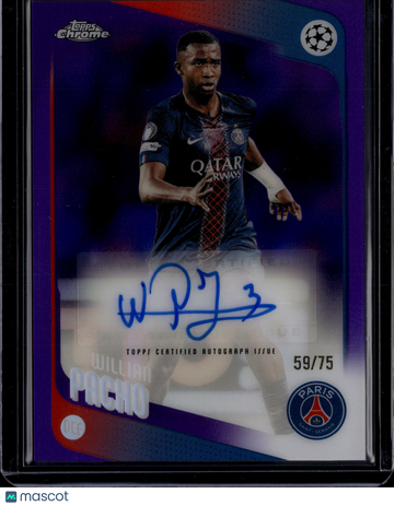 2026 Topps Chrome UEFA Club Competitions Willian Pacho #CA-WP Purple /75
