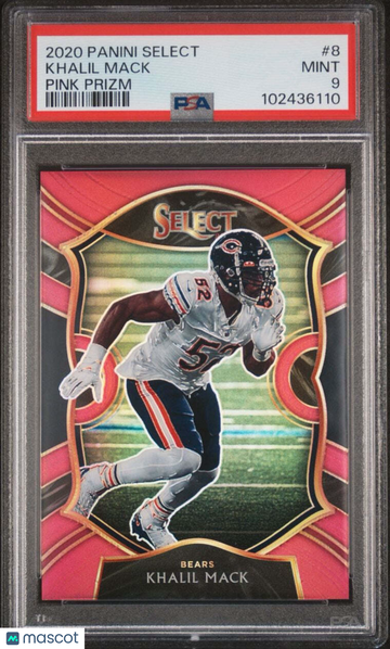 2020 Panini Select Khalil Mack #8 Pink Prizm PSA 9