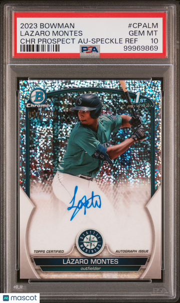2023 Bowman Chrome Prospect Autographs Lazaro Montes #CPALM Speckle Ref PSA 10 Auto