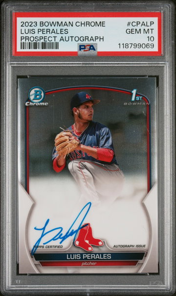 2023 Bowman Chrome Prospect Autograph Luis Perales #CPALP PSA 10
